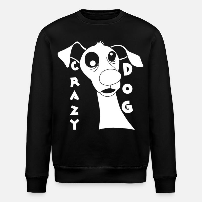 Chien fou en blanc - Sweat bio ROLLER Stanley/Stella Unisexe - noir