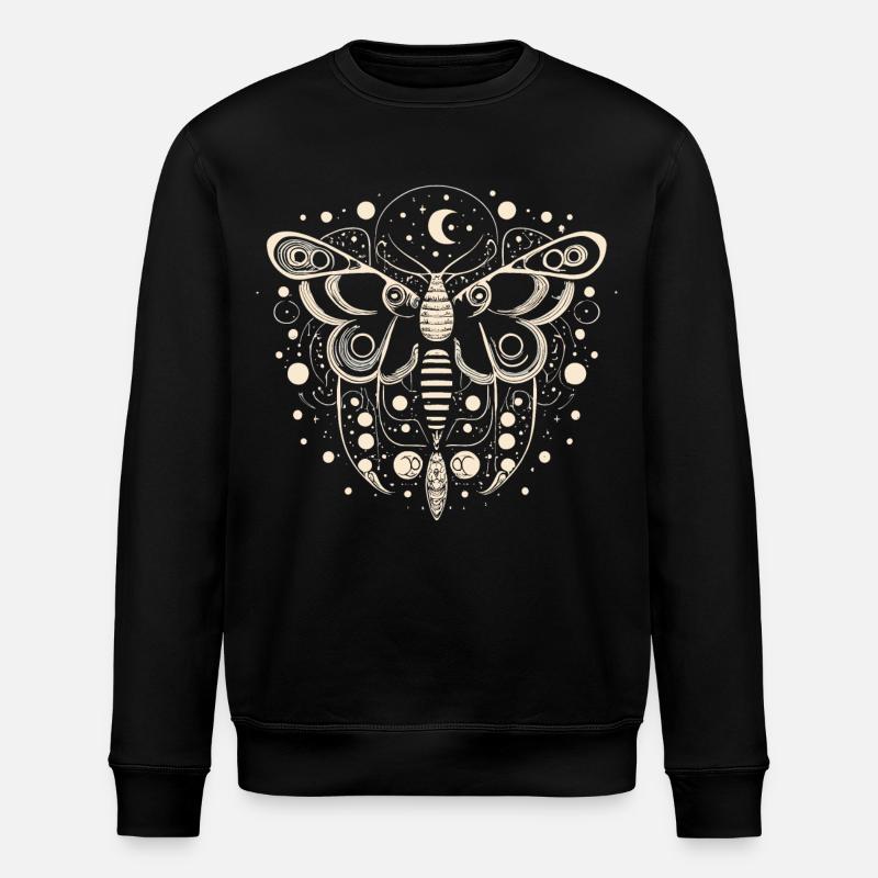 Celestial Moth - Stanley/Stella ROLLER Unisex Organic Sweatshirt - black