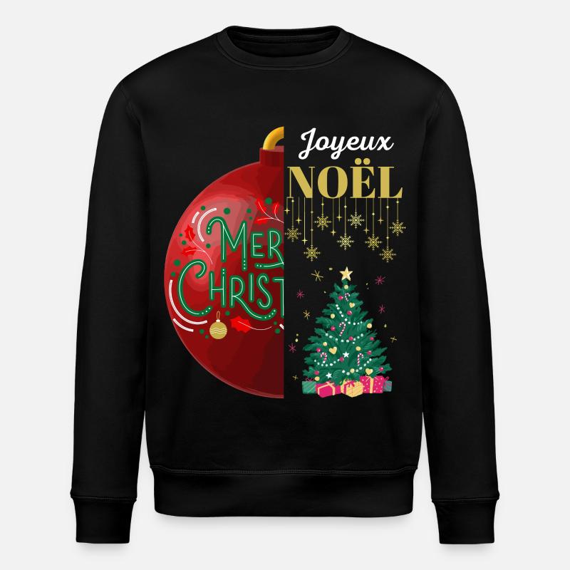Joyeux Noël et Merry Christmas - Sweat bio ROLLER Stanley/Stella Unisexe - noir