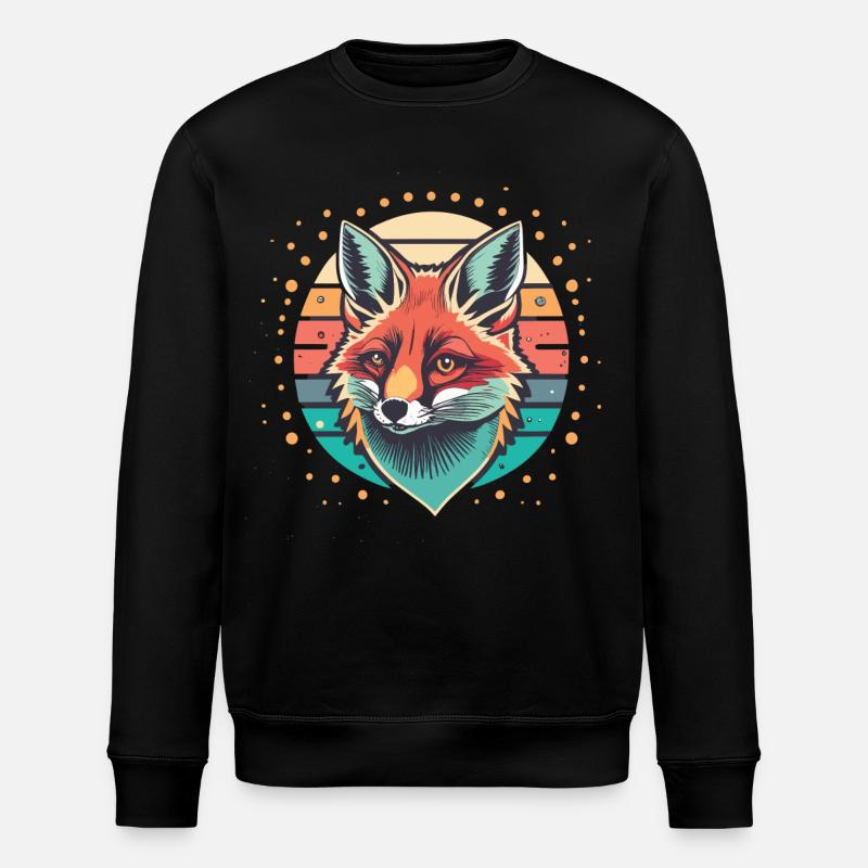 Foxy Retro Sunset - Stanley/Stella Unisex Bio-Sweatshirt ROLLER - Schwarz