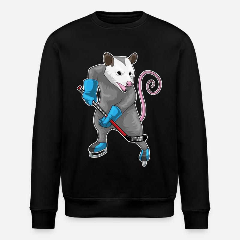 Beutelratte Eishockey Eishockeyschläger - Stanley/Stella Unisex Bio-Sweatshirt ROLLER - Schwarz