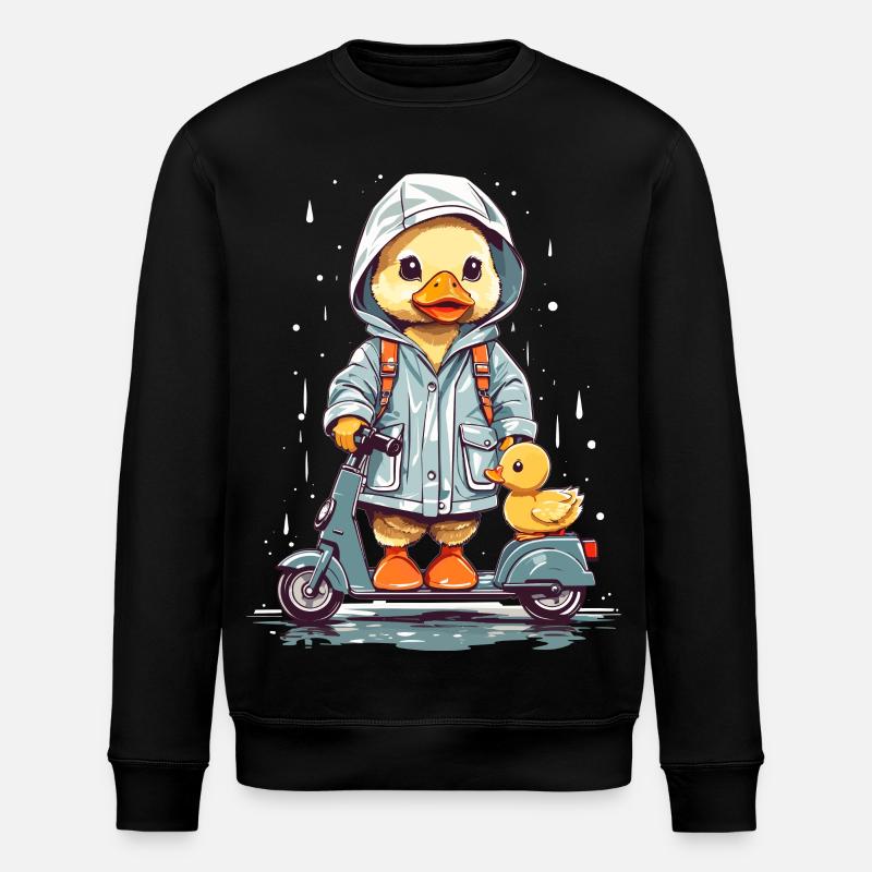 Canard mignon avec rouleau - Sweat bio ROLLER Stanley/Stella Unisexe - noir