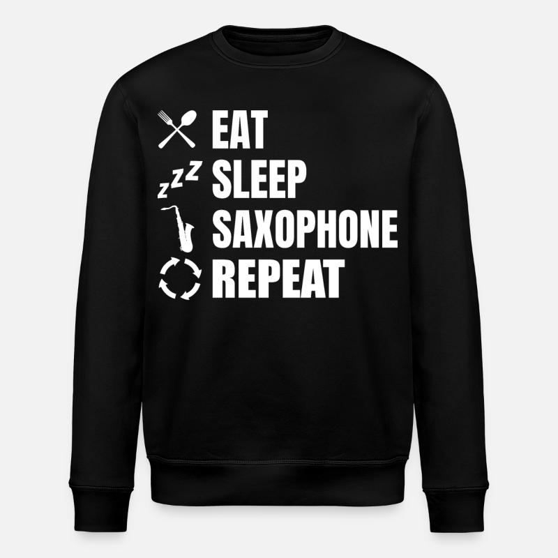 Eat Sleep Saxophone Répéter - Sweat bio ROLLER Stanley/Stella Unisexe - noir