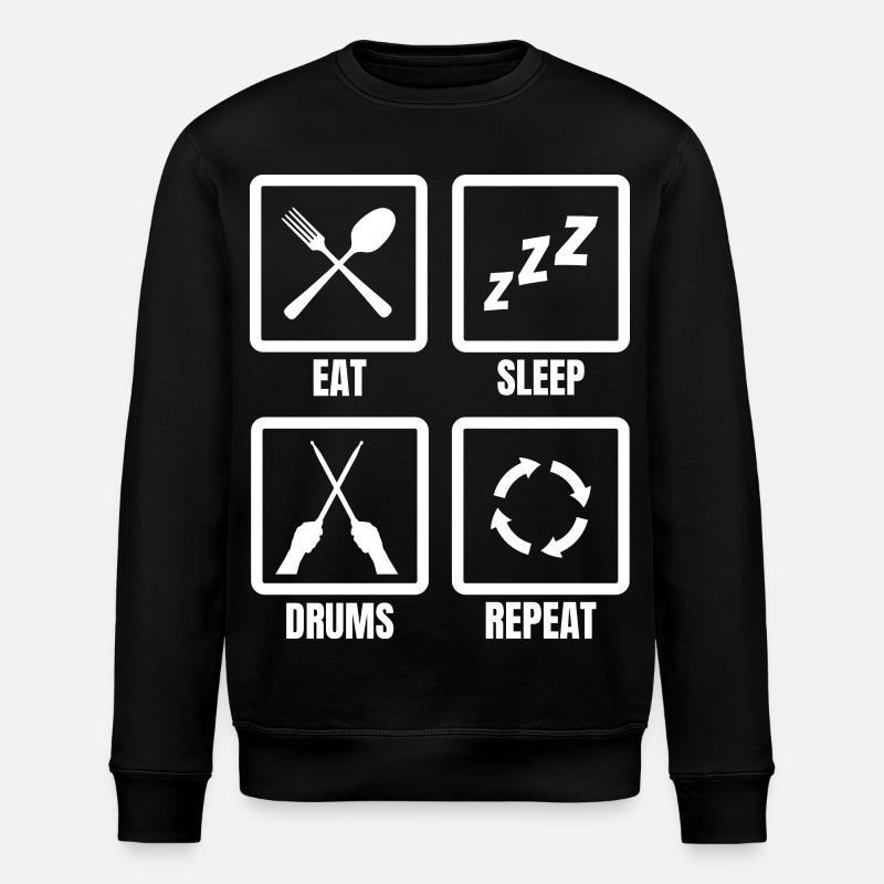 Eat Sleep Drums Répéter - Sweat bio ROLLER Stanley/Stella Unisexe - noir
