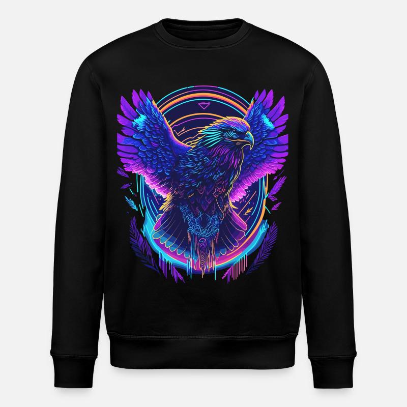 Fliegender Adler Synthwave - Stanley/Stella Unisex Bio-Sweatshirt ROLLER - Schwarz