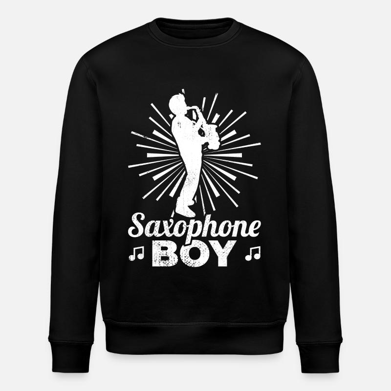 Saxophon Junge - Stanley/Stella Unisex Bio-Sweatshirt ROLLER - Schwarz