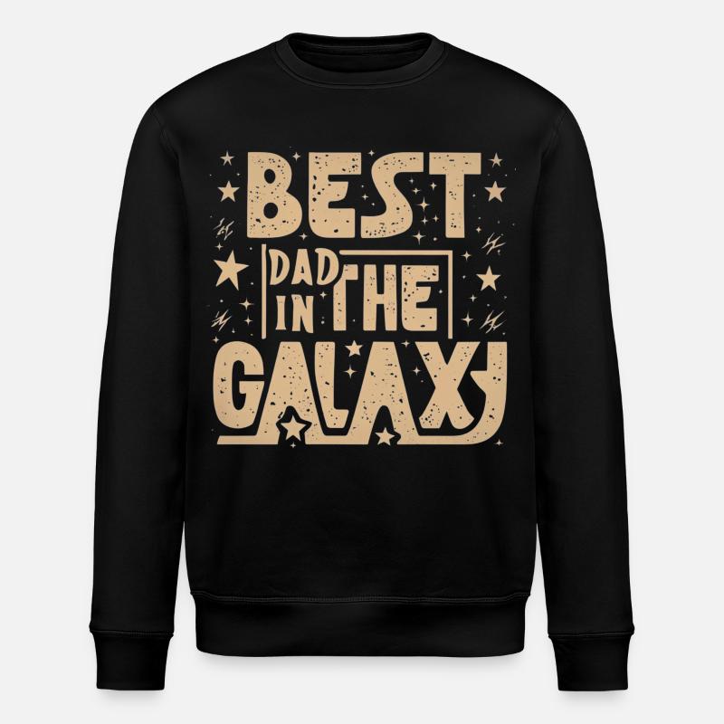 Bester Papa Galaxy - Stanley/Stella Unisex Bio-Sweatshirt ROLLER - Schwarz