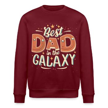 Bester Papa in der Galaxie - Stanley/Stella Unisex Bio-Sweatshirt ROLLER - Burgunderrot - Vorne - Nik (191cm)