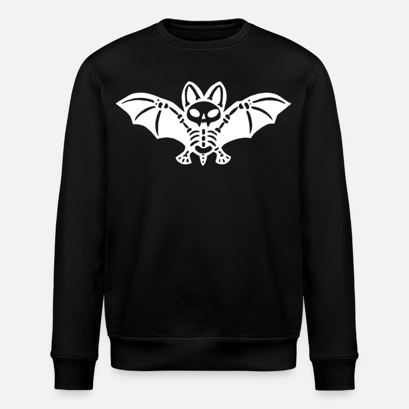 Skelettfledermaus - Stanley/Stella Unisex Bio-Sweatshirt ROLLER - Schwarz