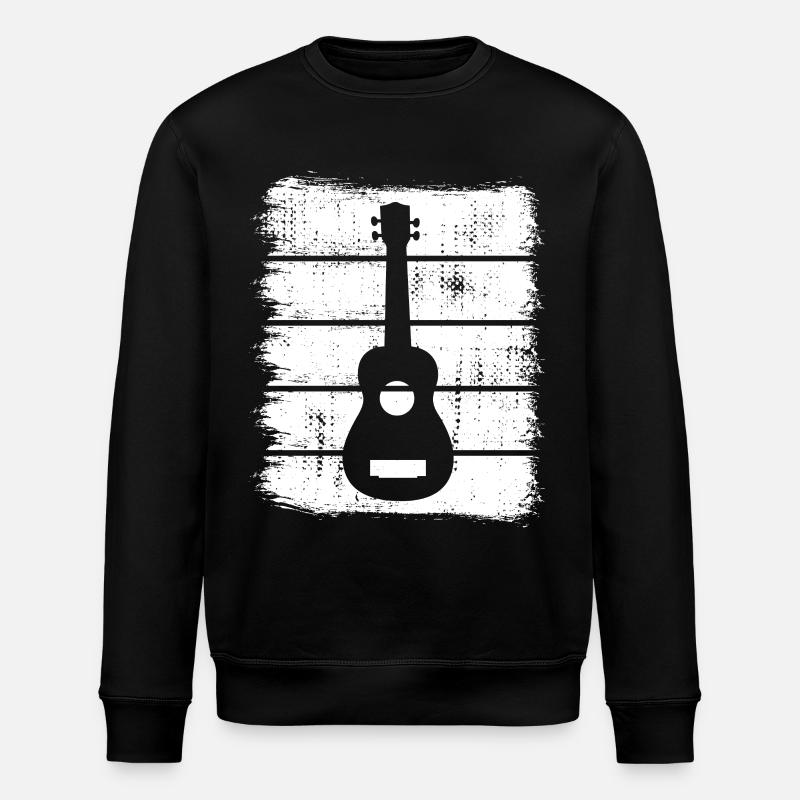 Ukulele Zeichnung - Stanley/Stella Unisex Bio-Sweatshirt ROLLER - Schwarz