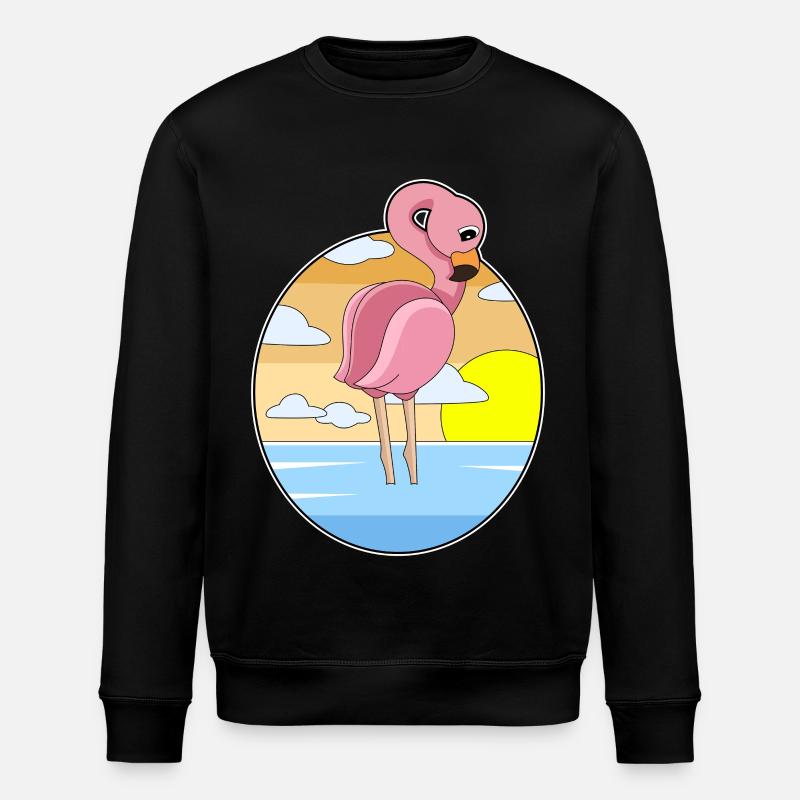 Flamingo Sunset - Stanley/Stella ROLLER Unisex Organic Sweatshirt - black