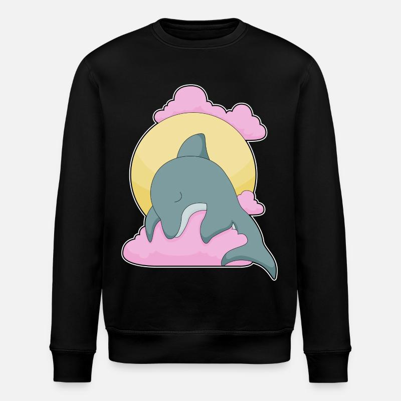 Delfin Mond Wolken - Stanley/Stella Unisex Bio-Sweatshirt ROLLER - Schwarz