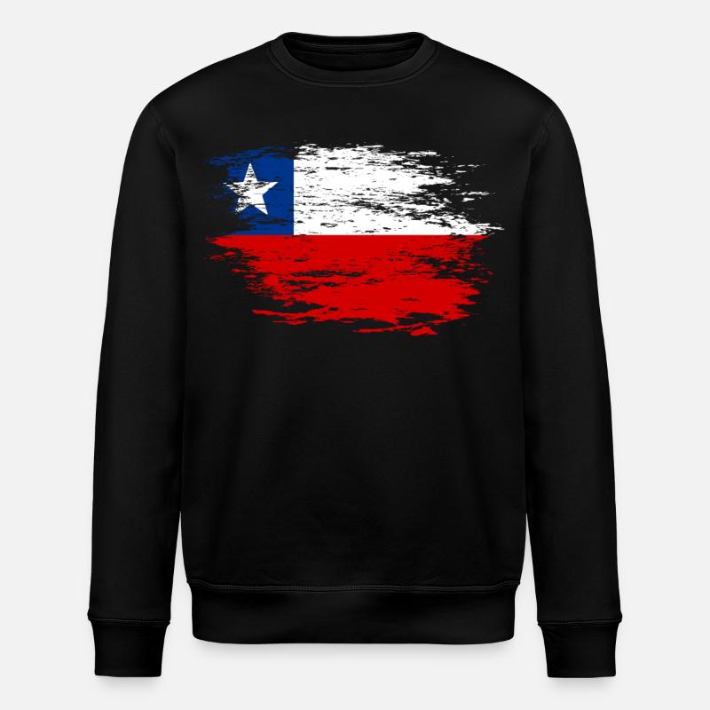 Chile flag used - Stanley/Stella ROLLER Unisex Organic Sweatshirt - black