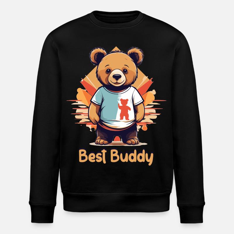 Teddybär mein bester Kumpel - Stanley/Stella Unisex Bio-Sweatshirt ROLLER - Schwarz