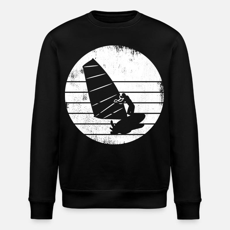 Windsurfer Zeichnung - Stanley/Stella Unisex Bio-Sweatshirt ROLLER - Schwarz