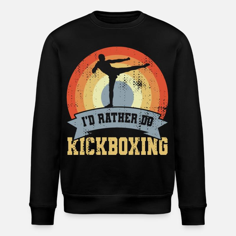 I'd Rather Do Kickboxing - Stanley/Stella ROLLER Unisex Organic Sweatshirt - black