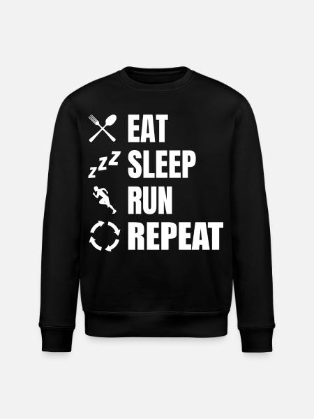 Eat Sleep Run Repeat - Stanley/Stella ROLLER Unisex Organic Sweatshirt - black