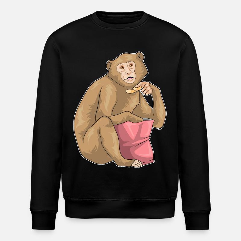 Monkey Potato Chips - Stanley/Stella ROLLER Unisex Organic Sweatshirt - black