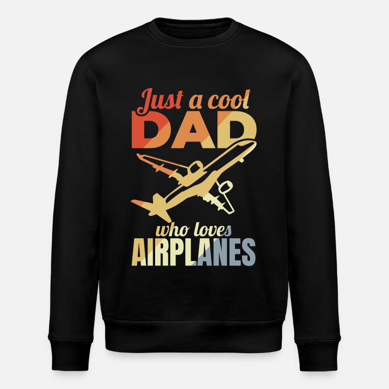 Flugzeug Vater - Stanley/Stella Unisex Bio-Sweatshirt ROLLER - Schwarz