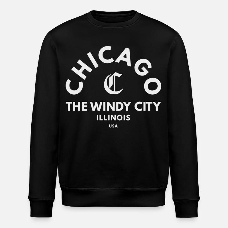 Chicago Windy City Emblem - Stanley/Stella Unisex Bio-Sweatshirt ROLLER - Schwarz
