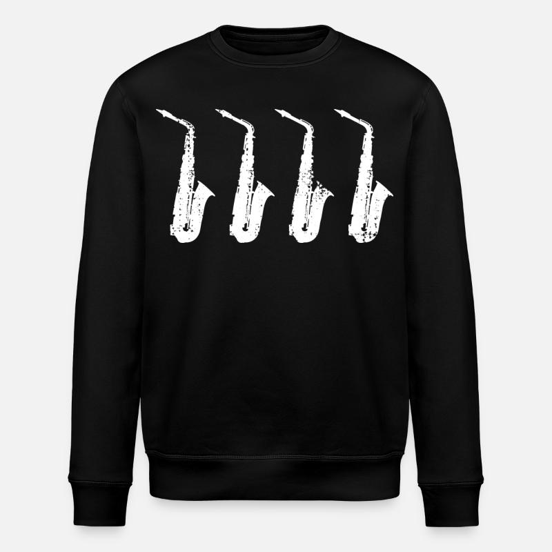 Retro Saxophone Models - Stanley/Stella ROLLER Unisex Organic Sweatshirt - black