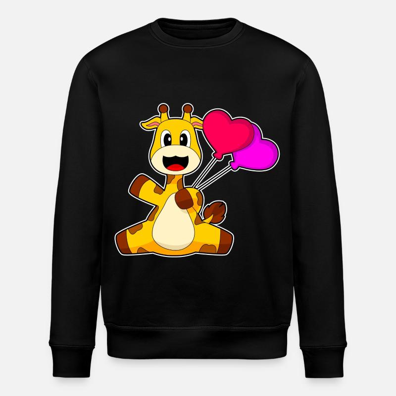 Giraffe Luftballon - Stanley/Stella Unisex Bio-Sweatshirt ROLLER - Schwarz