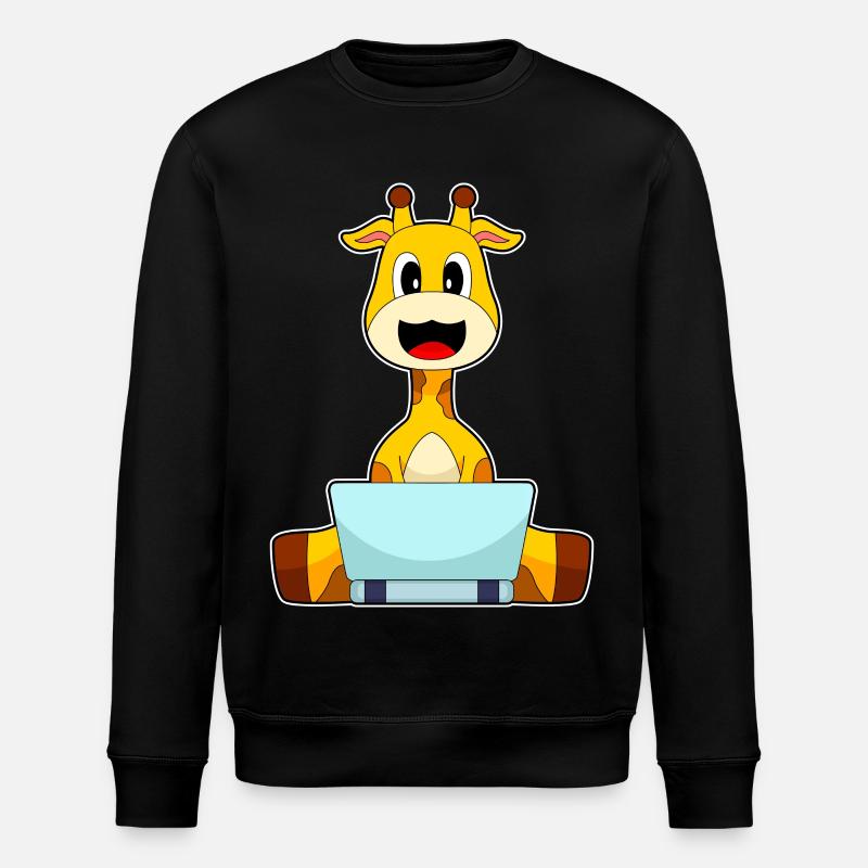 Giraffe Laptop - Stanley/Stella Unisex Bio-Sweatshirt ROLLER - Schwarz
