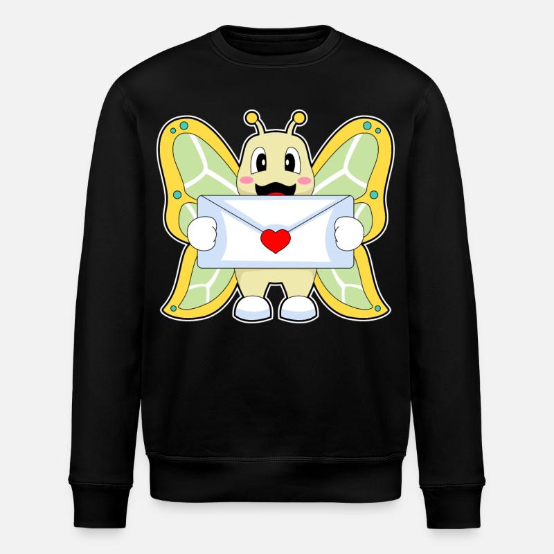 Butterfly Letter - Stanley/Stella ROLLER Unisex Organic Sweatshirt - black