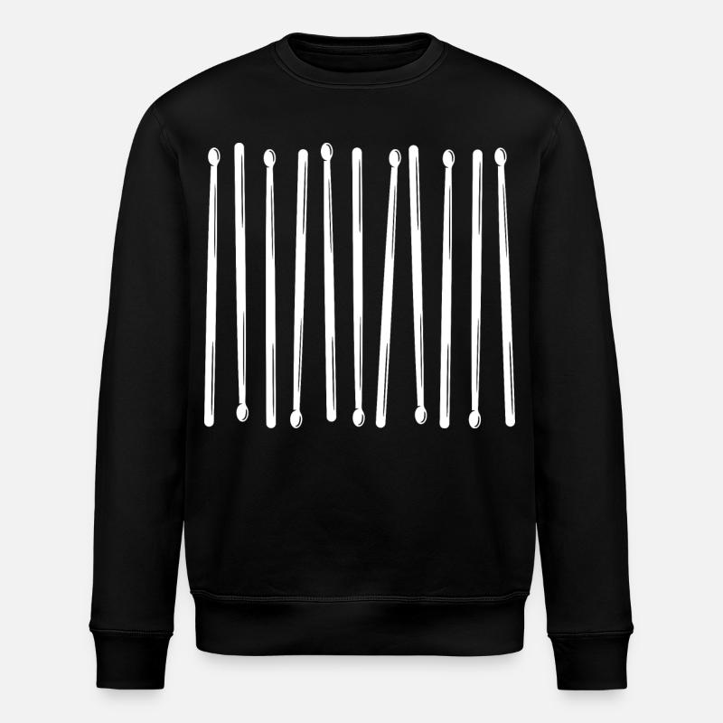 Drumsticks Vertical Pattern - Stanley/Stella ROLLER Unisex Organic Sweatshirt - black