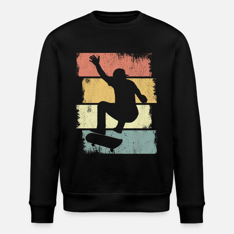Dessin de garçon de skateboard - Sweat bio ROLLER Stanley/Stella Unisexe - noir