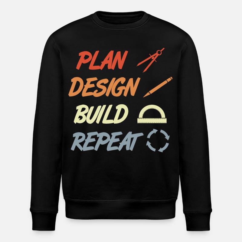 Architekten Zeitplan - Stanley/Stella Unisex Bio-Sweatshirt ROLLER - Schwarz