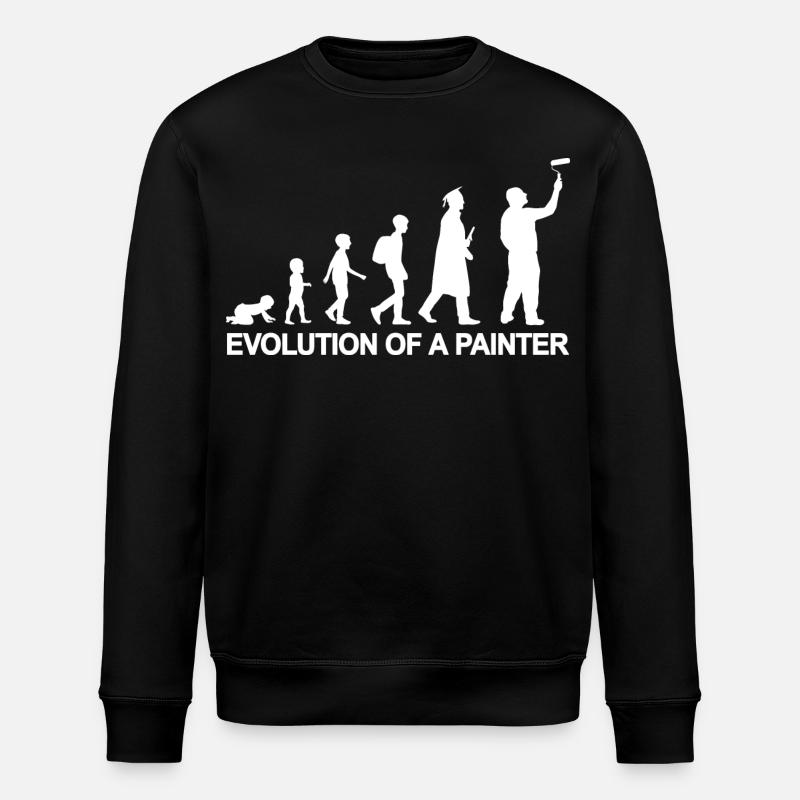 Development from child to painter - Stanley/Stella ROLLER Unisex Organic Sweatshirt - black