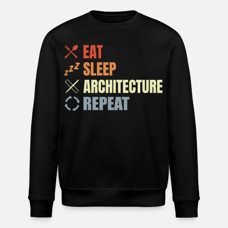 Manger Sommeil Architecture Répéter - Sweat bio ROLLER Stanley/Stella Unisexe - noir