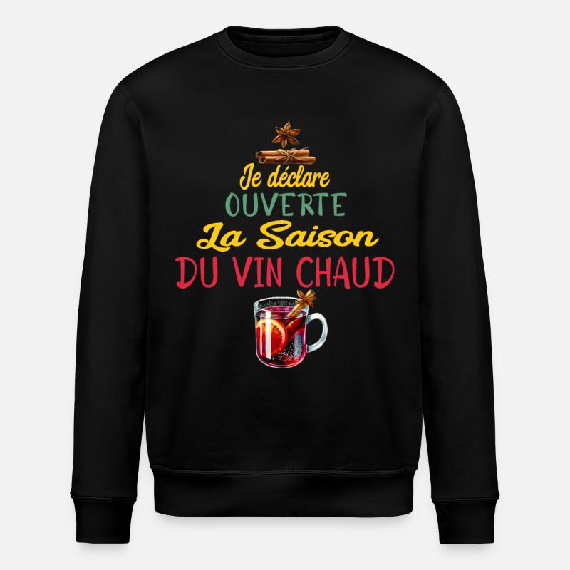 Ouverture Vin Chaud Saison - Sweat bio ROLLER Stanley/Stella Unisexe - noir