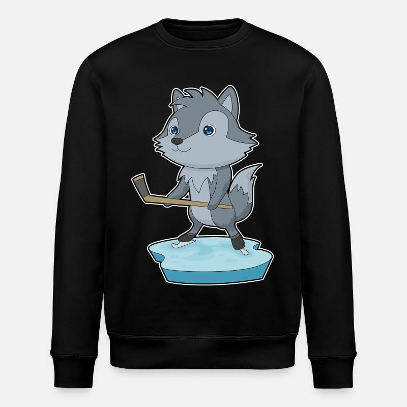 Wolf Eishockey Eishockeyschläger - Stanley/Stella Unisex Bio-Sweatshirt ROLLER - Schwarz