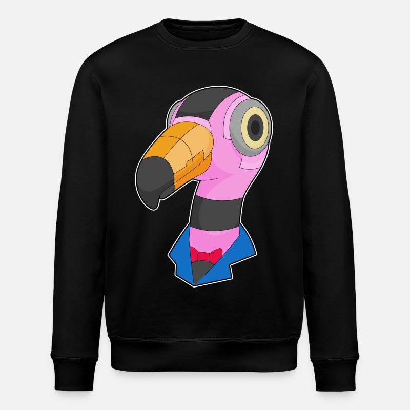 Flamingo Roboter - Stanley/Stella Unisex Bio-Sweatshirt ROLLER - Schwarz