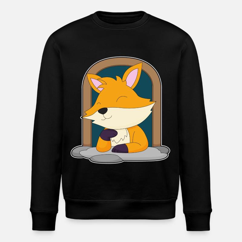 Cute Fox - Stanley/Stella ROLLER Unisex Organic Sweatshirt - black