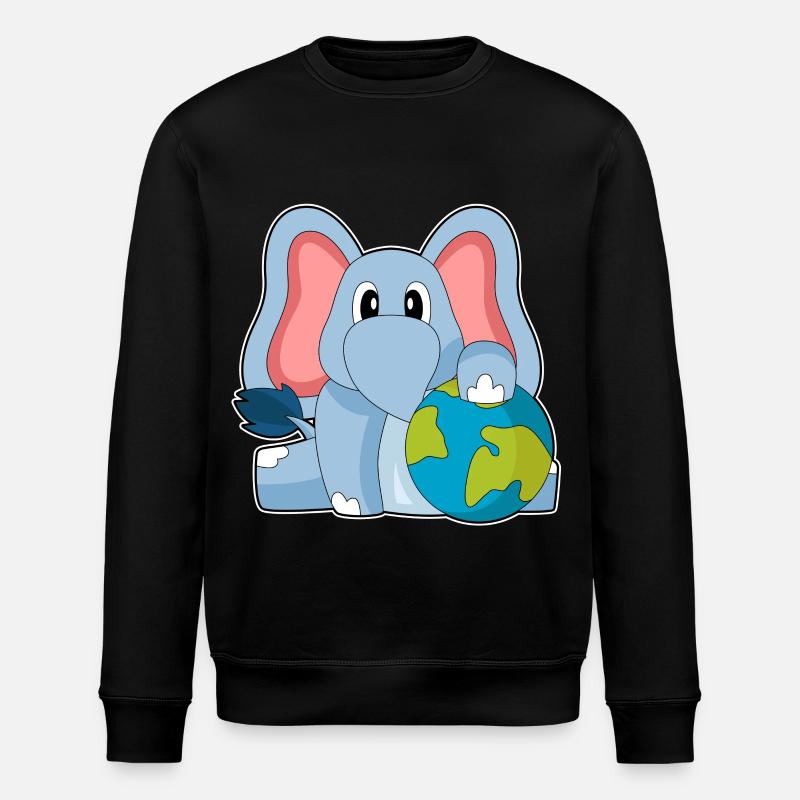 Elefant Erde - Stanley/Stella Unisex Bio-Sweatshirt ROLLER - Schwarz