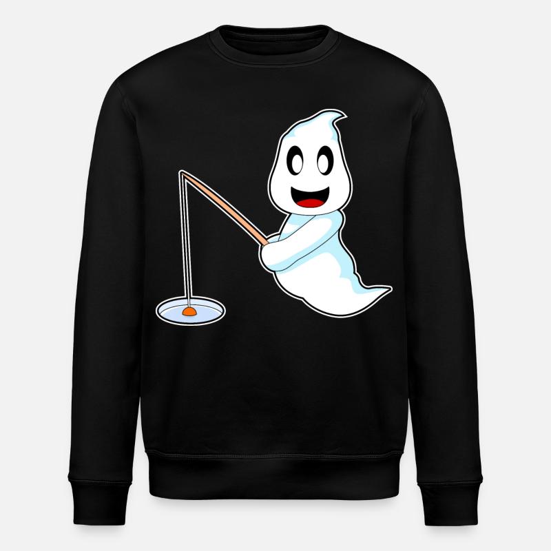 Geist Halloween Angler - Stanley/Stella Unisex Bio-Sweatshirt ROLLER - Schwarz