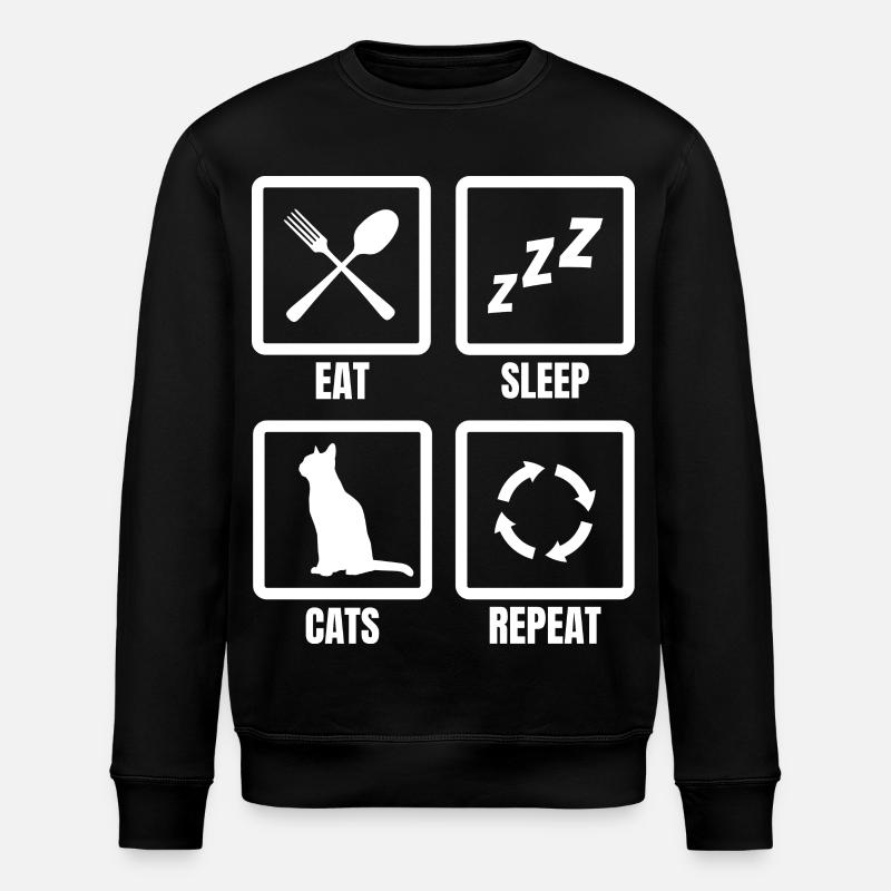 Eat Sleep Cats Répéter - Sweat bio ROLLER Stanley/Stella Unisexe - noir