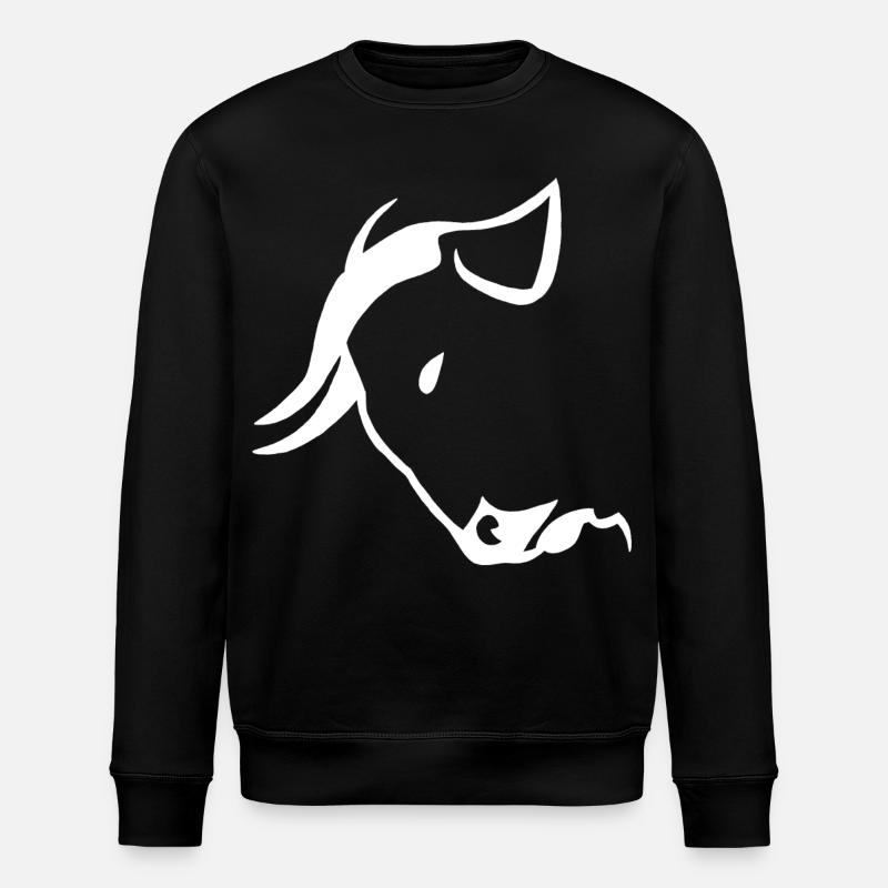 Tête de taureau blanche - Sweat bio ROLLER Stanley/Stella Unisexe - noir