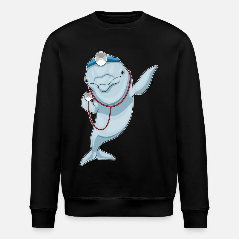Delfin Arzt Stethoskop - Stanley/Stella Unisex Bio-Sweatshirt ROLLER - Schwarz