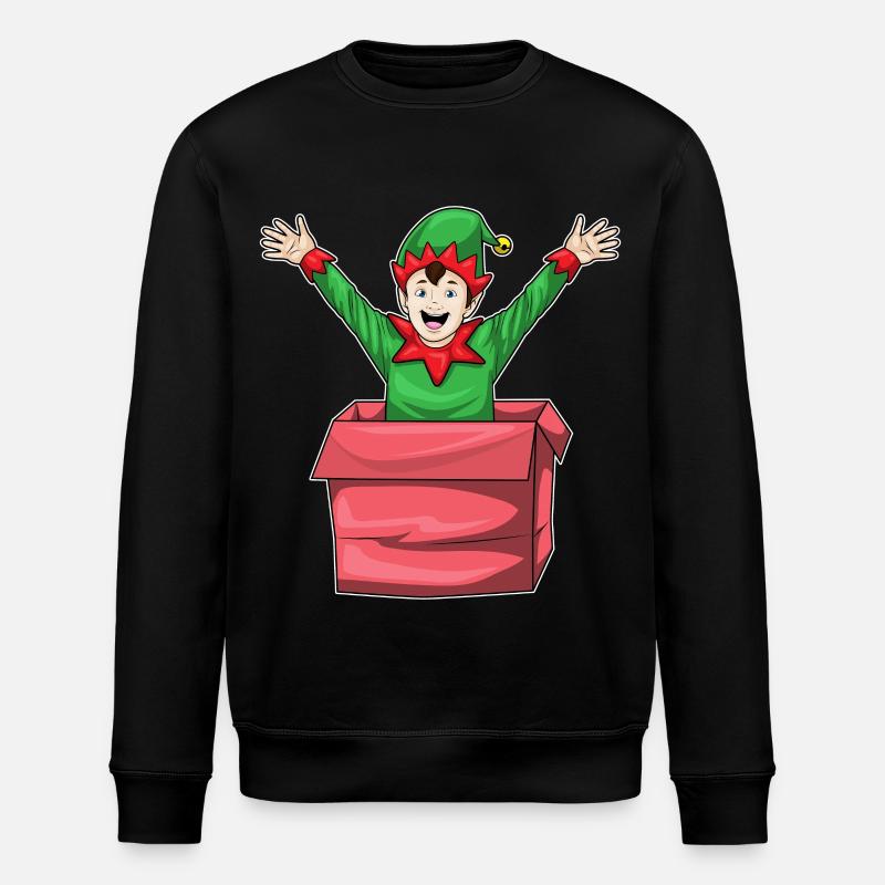 Elf Weihnachten Karton - Stanley/Stella Unisex Bio-Sweatshirt ROLLER - Schwarz