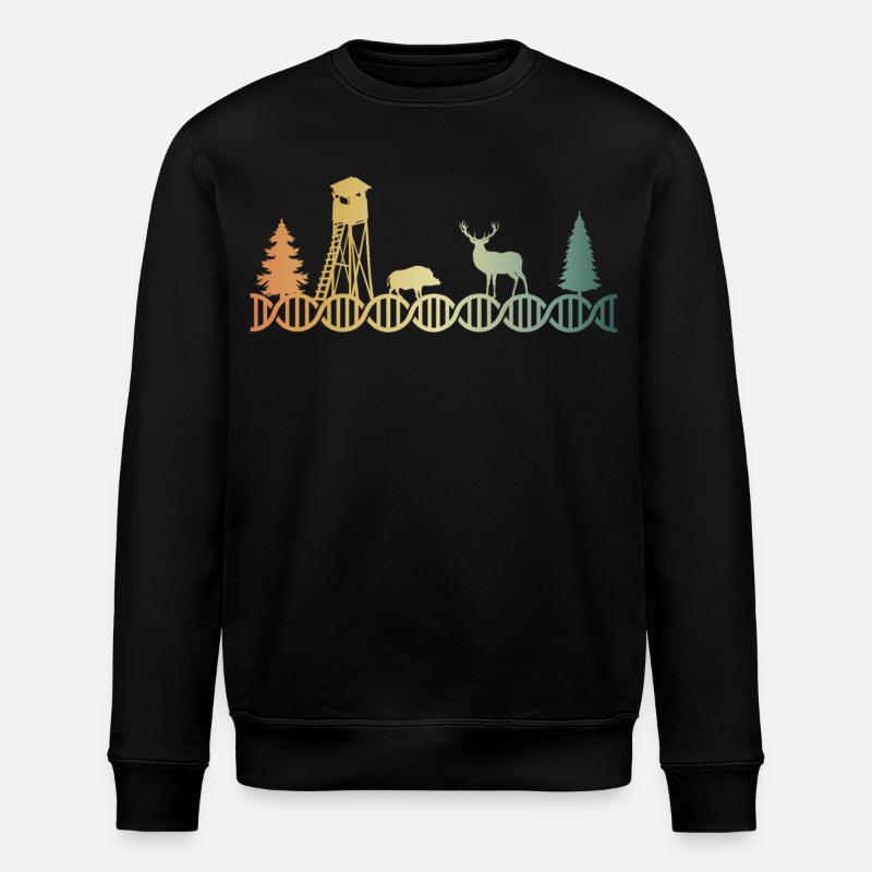 Hochsitz Jäger Jagen DNA - Stanley/Stella Unisex Bio-Sweatshirt ROLLER - Schwarz