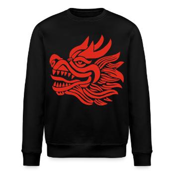Tête de dragon chinois (rouge) - Sweat bio ROLLER Stanley/Stella Unisexe - noir - Devant - Nik (191cm)