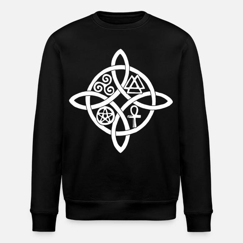White Witch's Knot - Stanley/Stella ROLLER Unisex Organic Sweatshirt - black