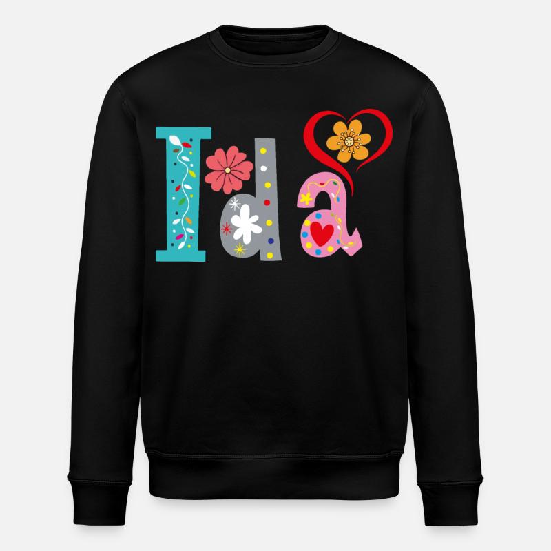 Personalized Ida Name - Stanley/Stella ROLLER Unisex Organic Sweatshirt - black