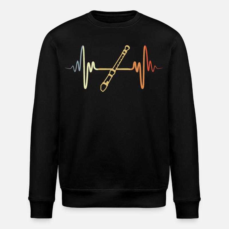 Flûte rétro - Sweat bio ROLLER Stanley/Stella Unisexe - noir