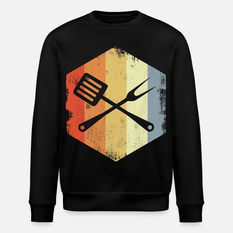 Retro Kochutensilien - Stanley/Stella Unisex Bio-Sweatshirt ROLLER - Schwarz