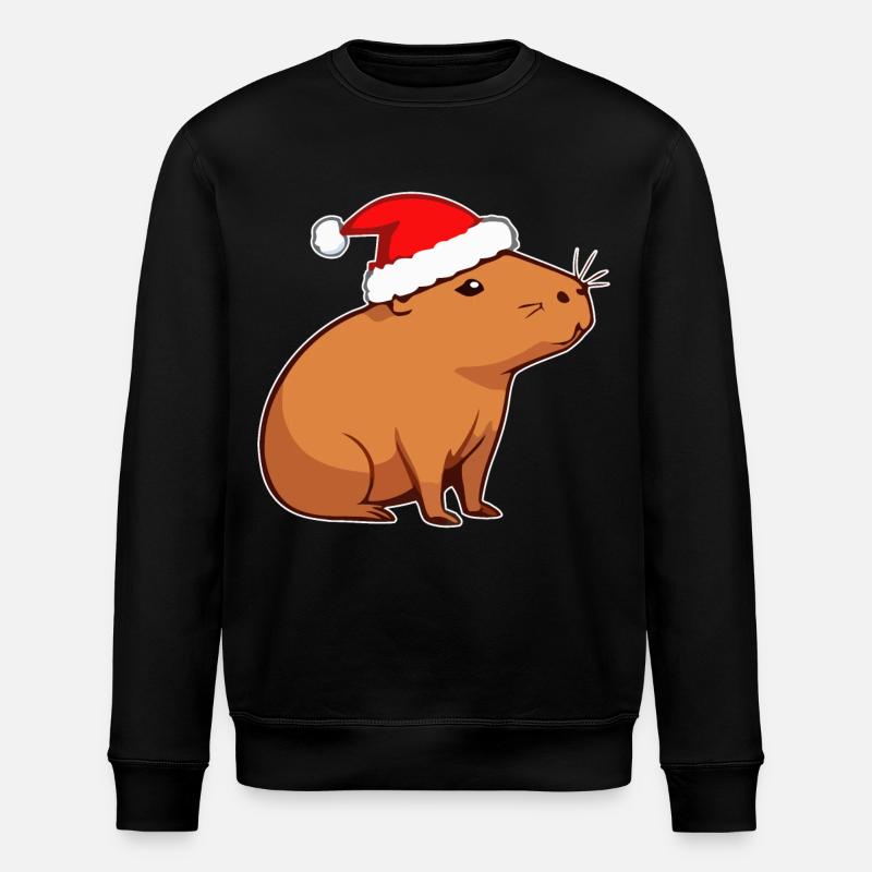 Capybara Christmas - Stanley/Stella ROLLER Unisex Organic Sweatshirt - black